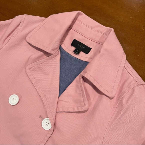 J.Crew Women’s Cotton Twill Double Breasted Peacoat Petal Pink Size 2 - Picture 4 of 16
